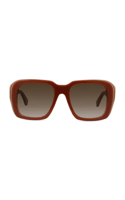 Loewe Signature Square-frame Acetate Sunglasses In Orange