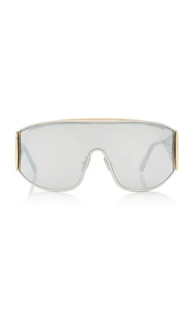 Loewe Signature Square-frame Metal Sunglasses In Silver