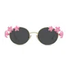 Loewe Signature Floral Metal Sunglasses In Gold