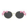 Loewe Signature Floral Metal Sunglasses In Gold
