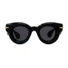Loewe Inflated Lw 40118 I 01a Round Sunglasses In Black