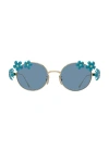 Loewe Signature Oval Sunglasses In Gold