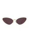 Loewe Lunettes De Soleil Shooting Star En Acier Inoxydable In Gold