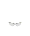Loewe Sunglasses With Metallic Finish And Angular Design In White