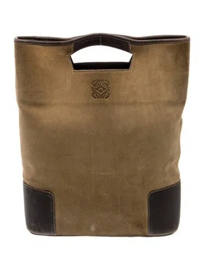 Pre-owned Loewe Signature Top Handle Bag Vintage In Brown