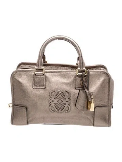 Pre-owned Loewe Signature Top Handle Bag Vintage In Gray