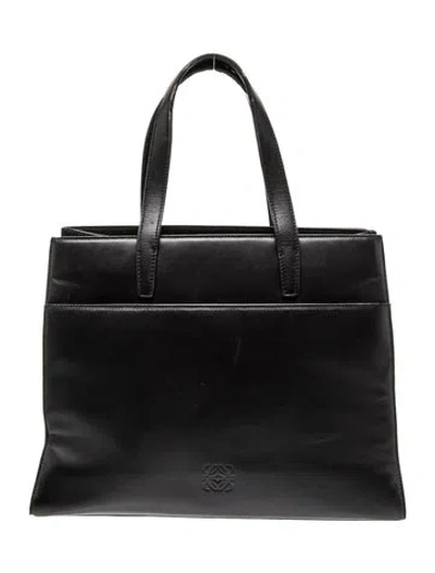 Pre-owned Loewe Signature Tote Vintage In Black