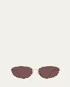Loewe Signature Wrap Around Metal Sunglasses