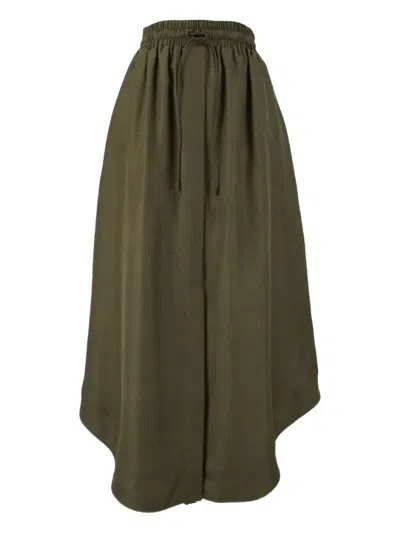 Pre-owned Loewe Silk A-line Midi Skirt In Green