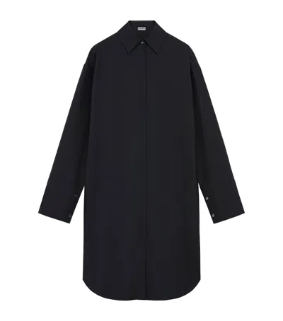 Loewe Silk Anagram-detail Shirt Dress In Black