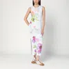 Loewe Ribbed Floral-print Silk And Cotton-blend Jersey Midi Dress