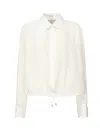 Loewe White Balloon-sleeve Silk Shirt In White