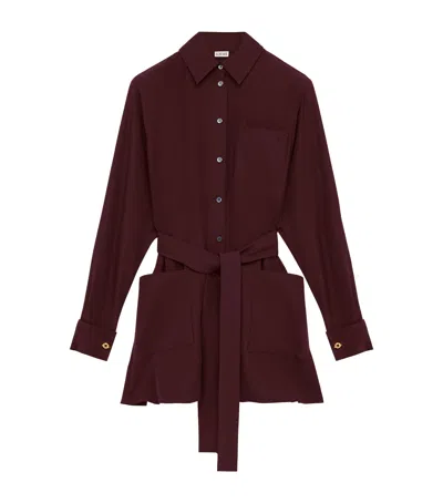 LOEWE SILK-BLEND BELTED BLOUSE