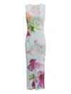 Loewe Floral Ribbed Silk-blend Midi Dress In Multi