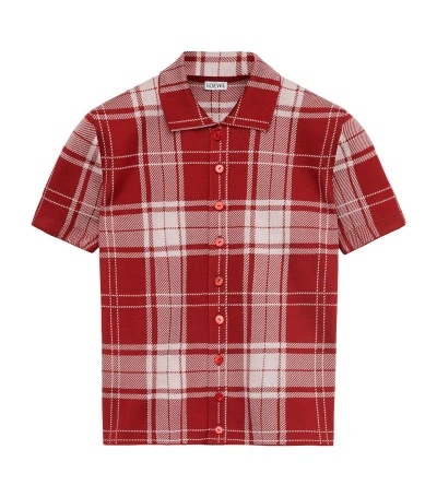 Loewe Silk-blend Polo Shirt In Red