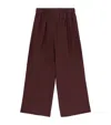 Loewe Womens Burgundy Anagram-logo Gathered-waist Silk-crepe Pyjama Trousers In Burgundy