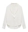 Loewe Silk-blend Satin Blouse In White