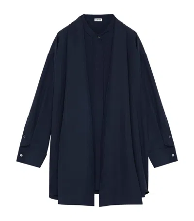 Loewe Silk-blend Scarf Shirt In Blue