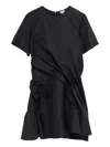Loewe Black Twisted Mini Dress In Black