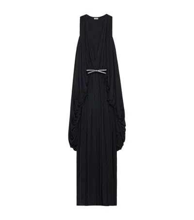 Loewe Silk Bow-detail Maxi Dress In Black