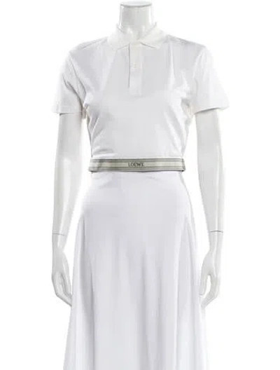 Pre-owned Loewe Silk Crew Neck Polo W/ Tags In White