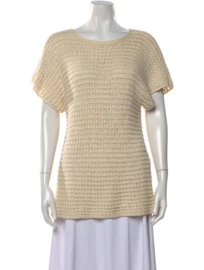 Pre-owned Loewe Silk Crew Neck Sweater In Neutral