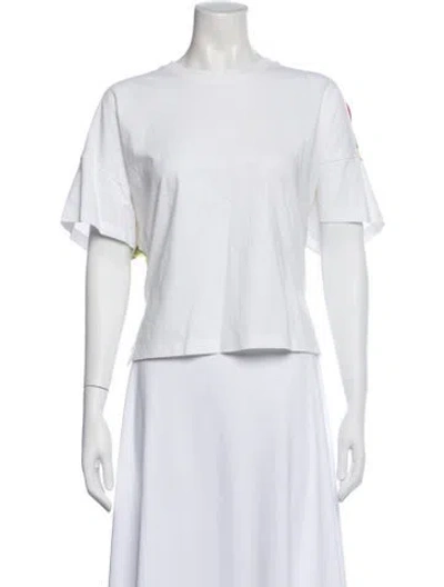 Pre-owned Loewe Silk Crew Neck T-shirt In White