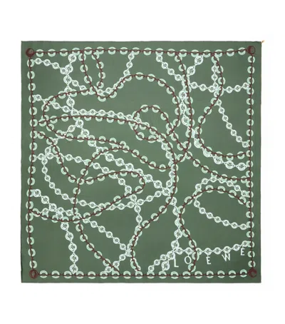 Loewe Silk Donut Chain Scarf In Green