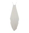 Loewe Embellished Asymmetric Draped Silk-jersey Halterneck Dress In White