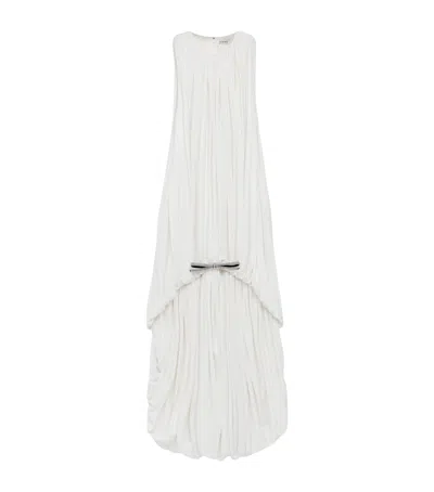 Loewe Silk Draped Mini Dress In White