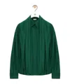Loewe Draped Silk Blouse In Green