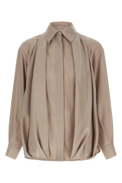 Loewe Silk Draped Shirt In Neutral