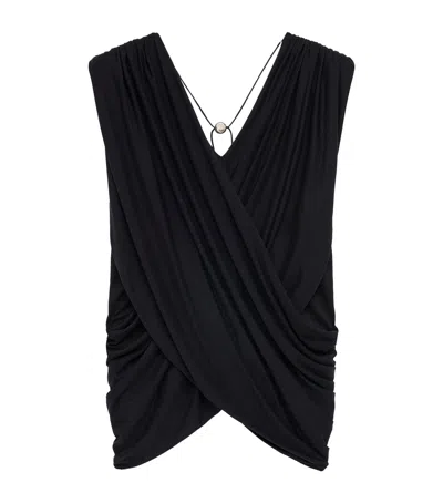 Loewe Silk Draped Top In Black