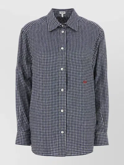 Loewe Silk Embroidered Twill Shirt In Multi