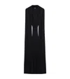 Loewe Womens Black Draped Cape-sleeve Silk Maxi Dress In Black