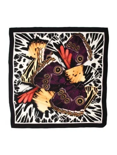 Pre-owned Loewe Silk Graphic Print Scarf In Black