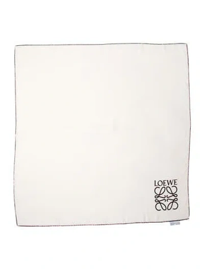 Pre-owned Loewe Silk Graphic Print Scarf In Neutrals