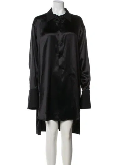 Pre-owned Loewe Silk Knee-length Dress In Black
