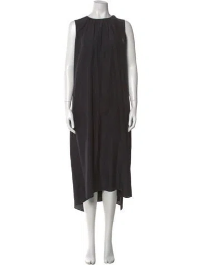 Pre-owned Loewe Silk Long Dress In Black
