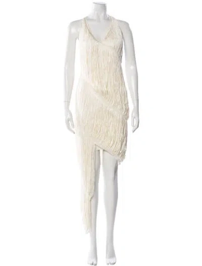 Pre-owned Loewe Silk Long Dress In Neutral