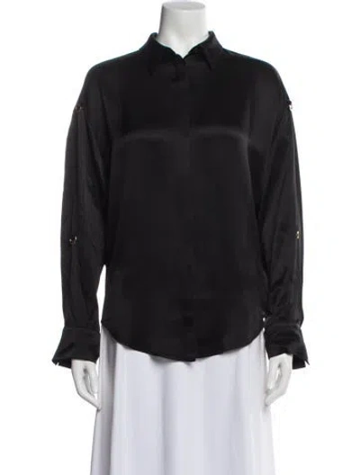 Pre-owned Loewe Silk Long Sleeve Blouse In Black