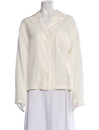 Pre-owned Loewe Silk Long Sleeve Blouse In Neutral