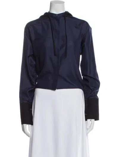 Pre-owned Loewe Silk Long Sleeve Hoodie W/ Tags In Blue