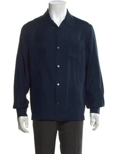 Pre-owned Loewe Silk Long Sleeve Shirt In Blue