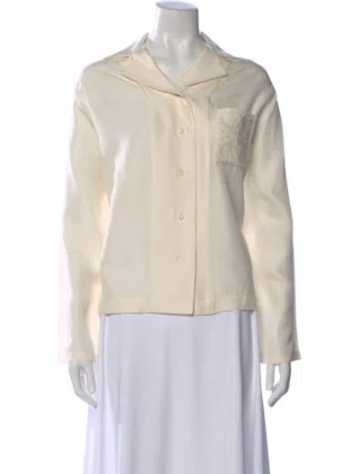 Pre-owned Loewe Silk Long Sleeve Top In Neutral