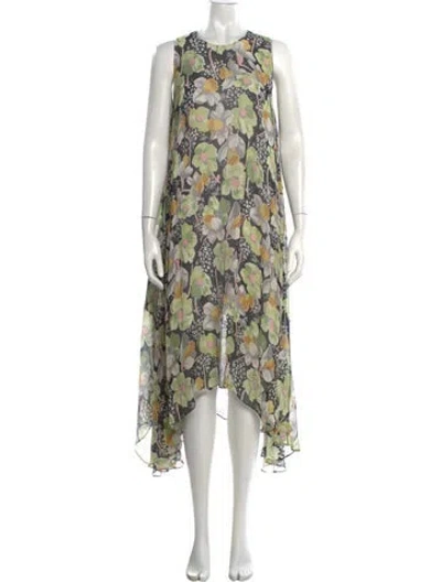 Pre-owned Loewe Silk Midi Length Dress In Multicolor
