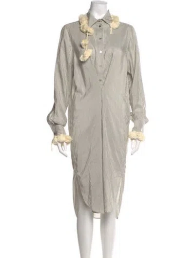 Pre-owned Loewe Silk Midi Length Dress In Neutral