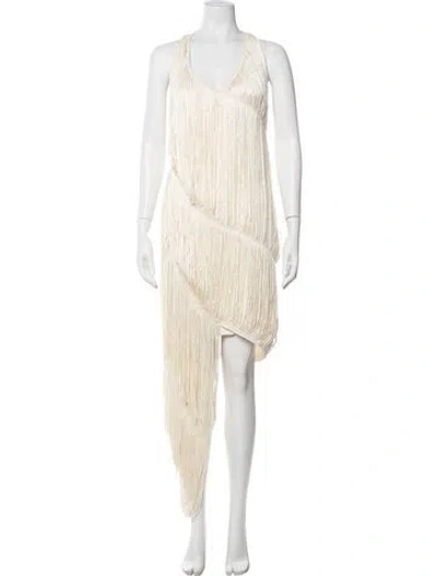 Pre-owned Loewe Silk Mini Dress In Neutrals