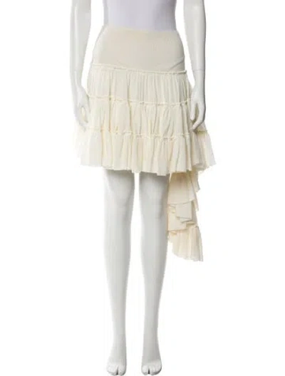 Pre-owned Loewe Silk Mini Skirt In Neutral
