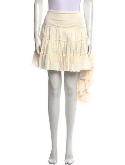 Pre-owned Loewe Silk Mini Skirt W/ Tags In Neutral